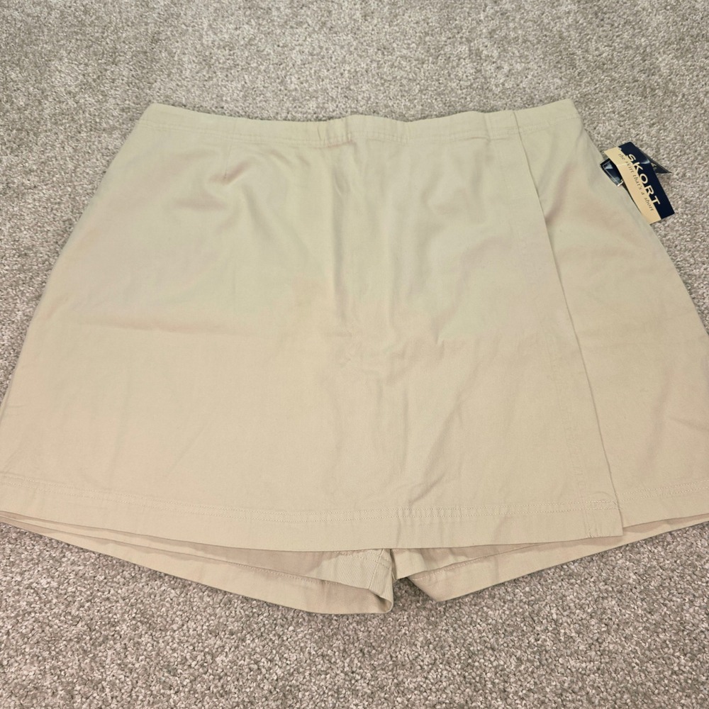 Sonoma Jean Company Khaki Tan Wrap Front Skort Plus Size 22W Cotton NWT‎